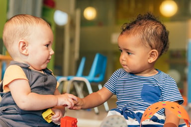 Two toddlers playing together