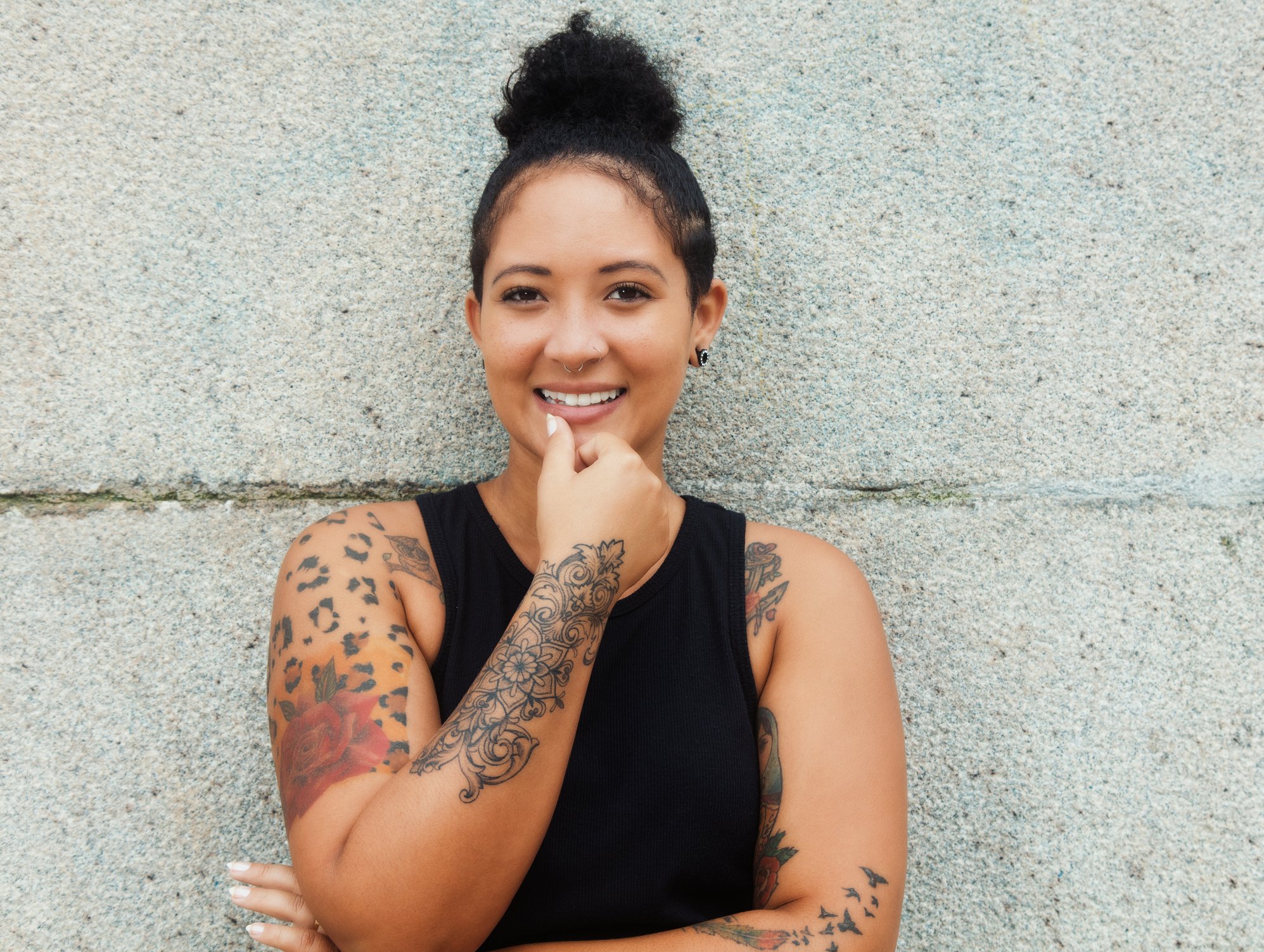 Getty - happy tattooed