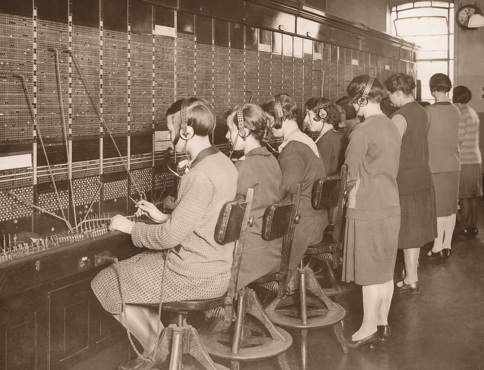 Telephone switchboard operators.