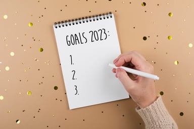 2023 new year's goals on pad