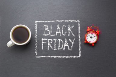 holiday black friday clock coffee chalkboard