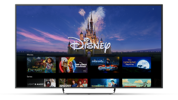 The Disney+ streaming service landing page.