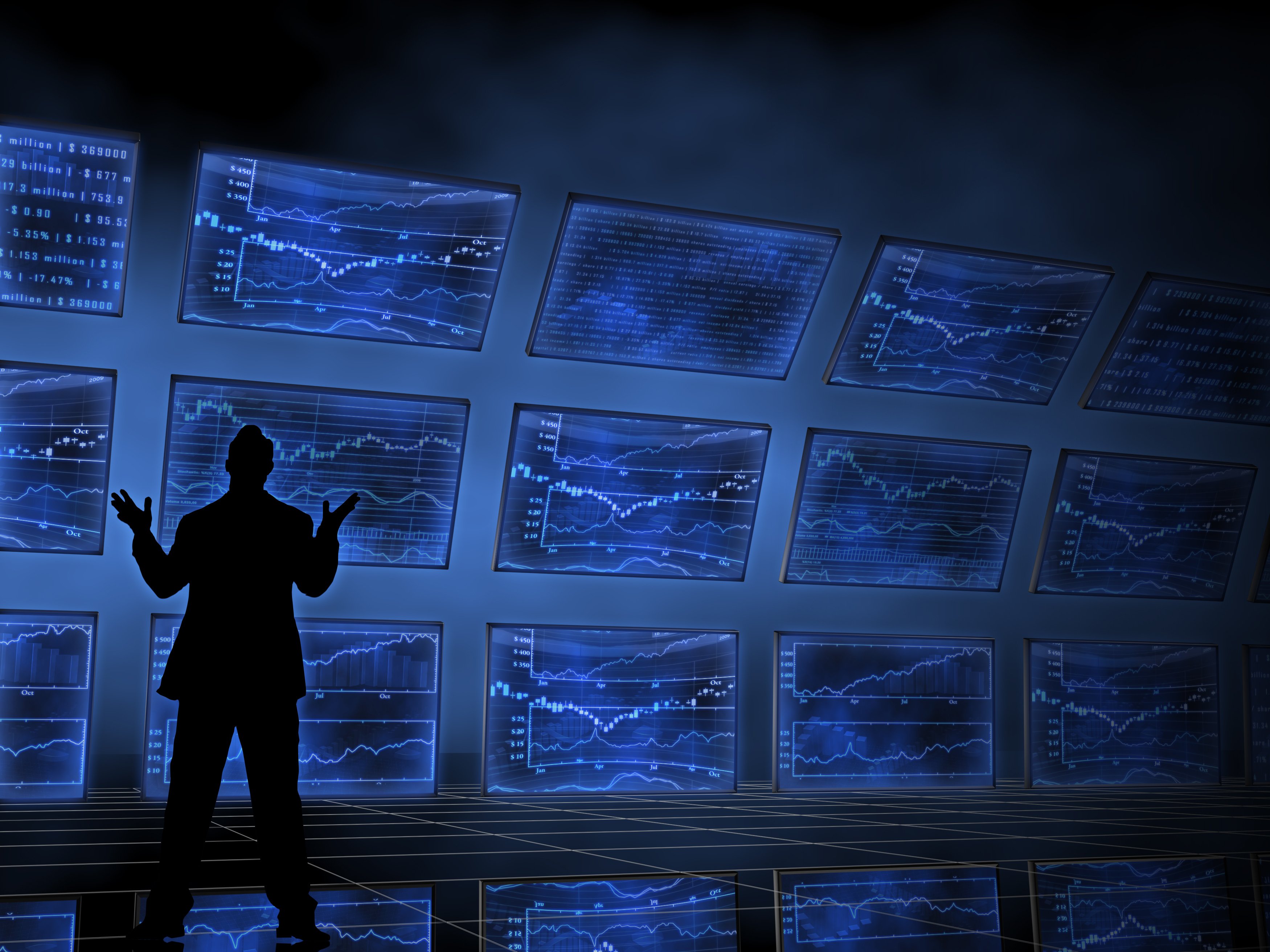 Tech market screens GettyImages-154012519