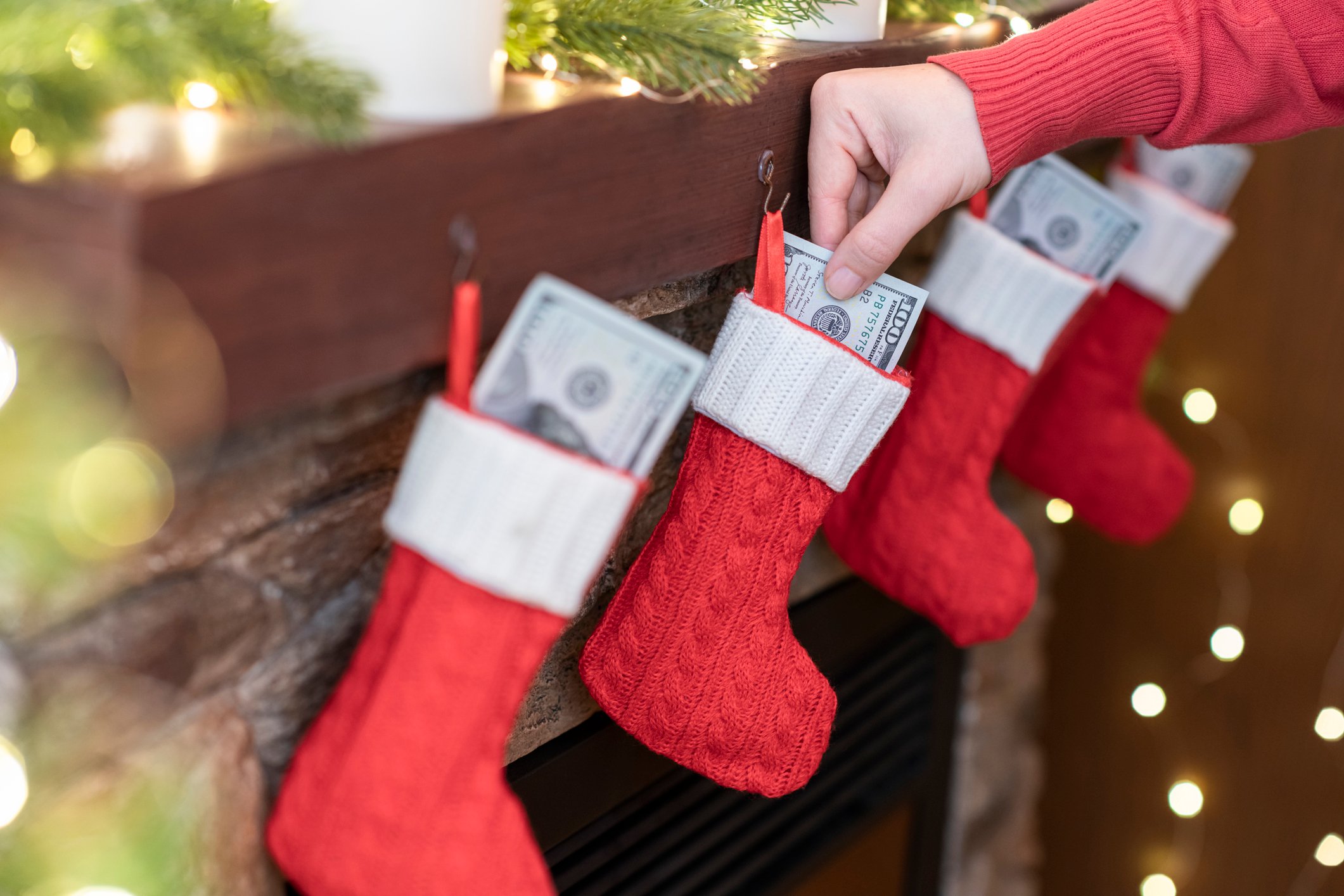 holiday money in stockings