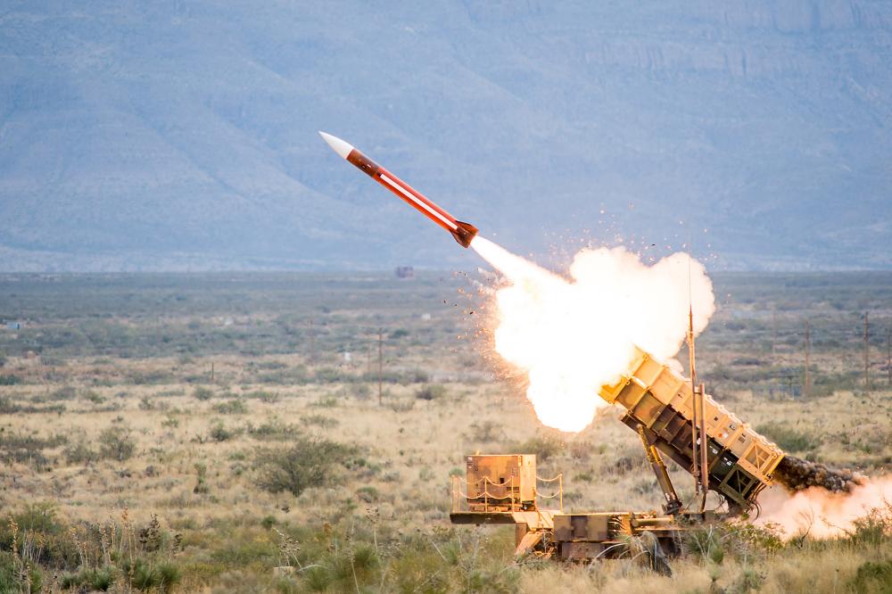 Missile launching from Patriot defense system.