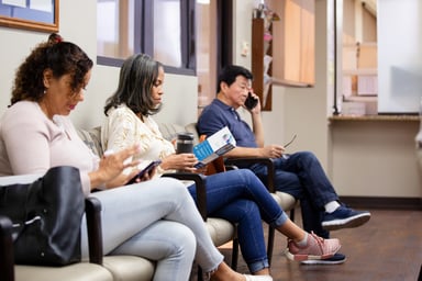Patients in a waiting room