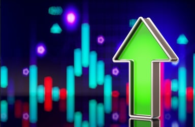 green arrow pointing up