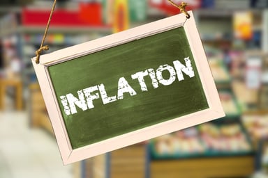 inflation on green chalkboard
