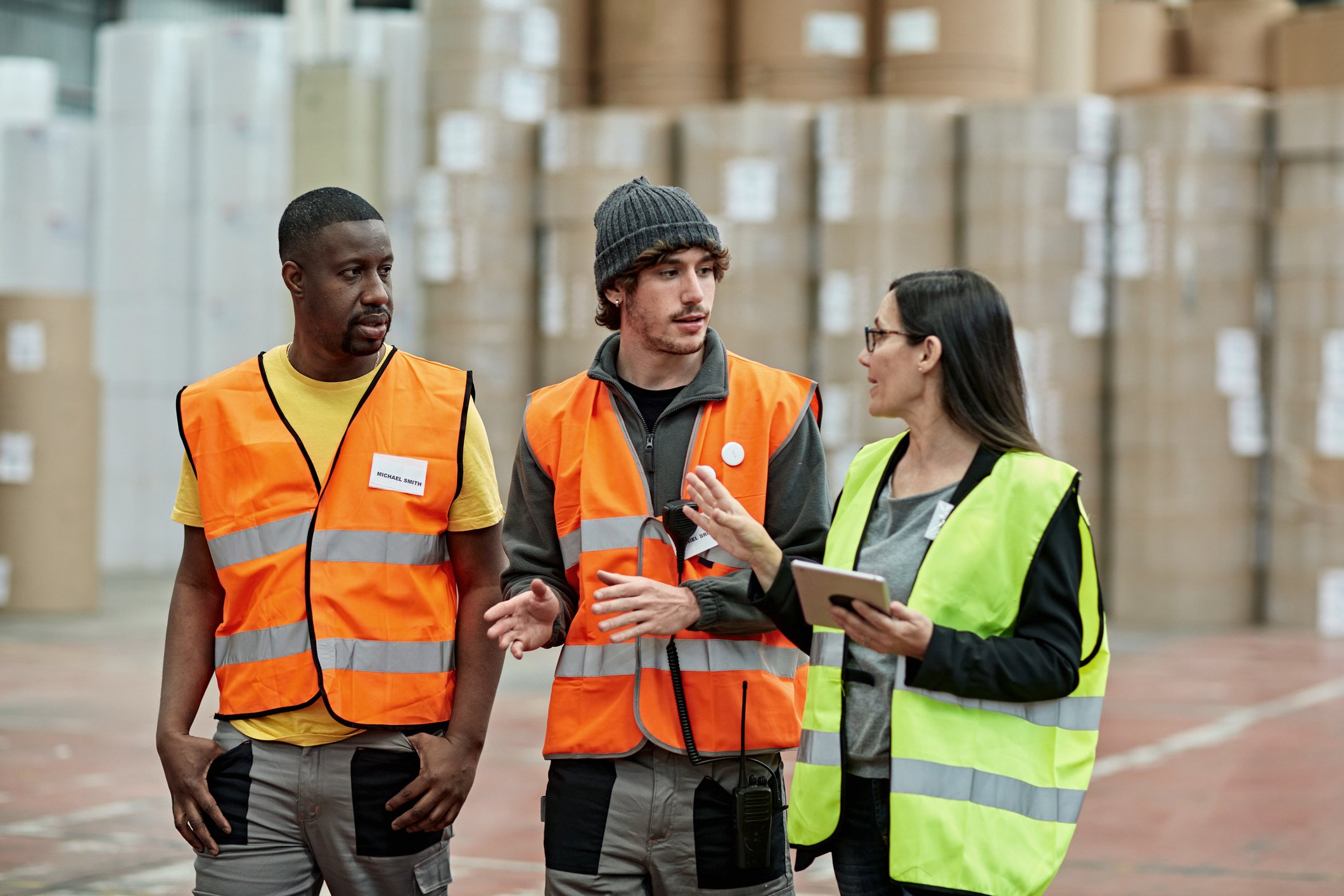 people working in a warehouse
