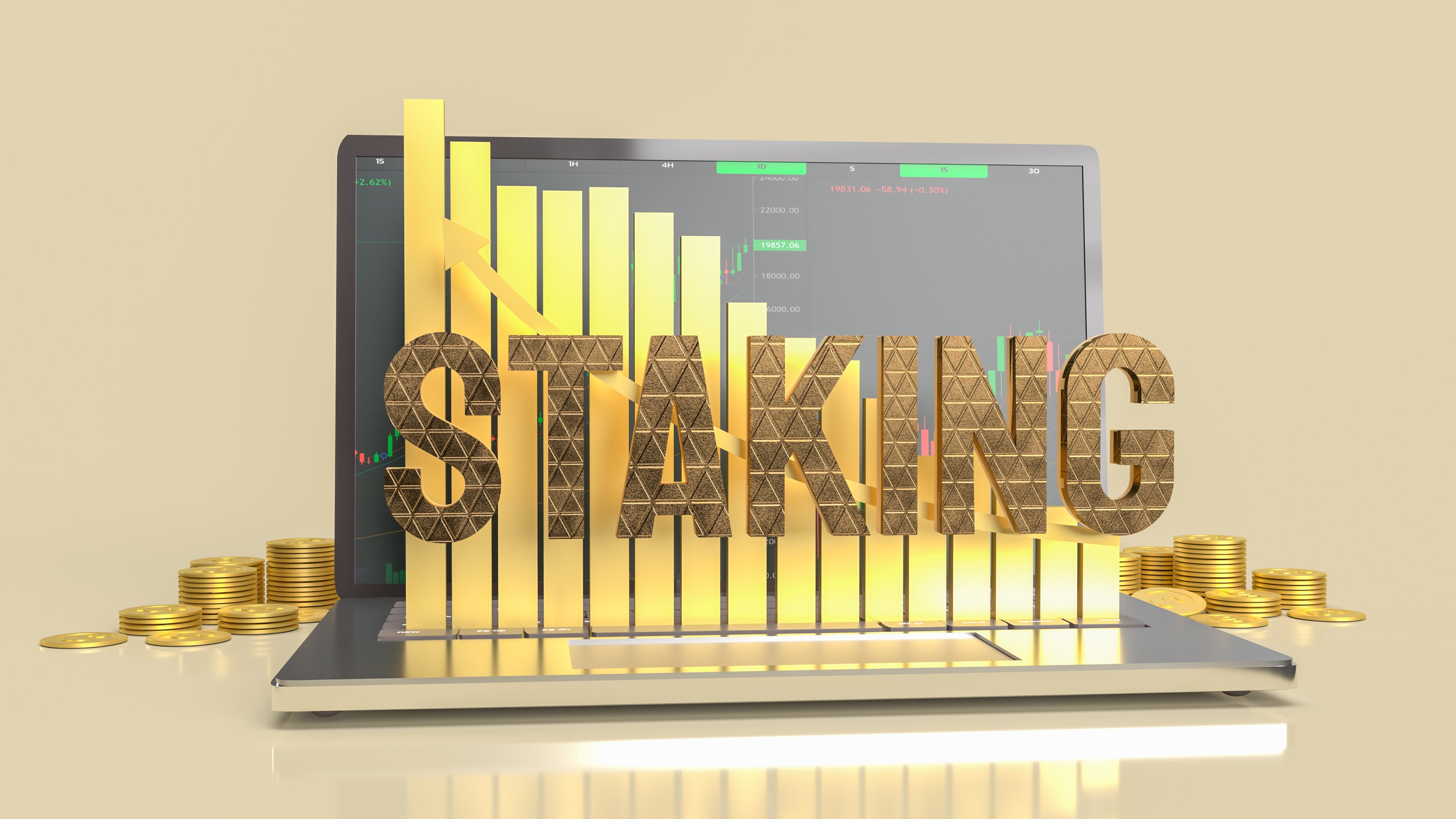Staking graphic laptop