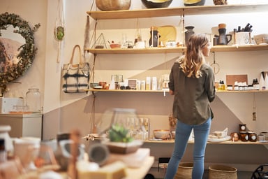 woman shopping in a home decor store
