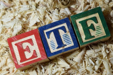 ETF exchange traded fund on blocks