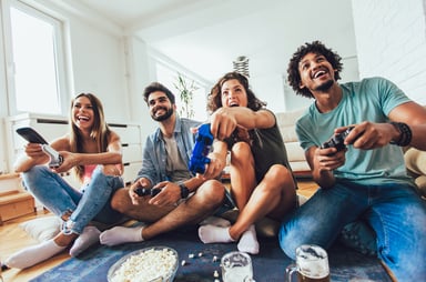 friends playing video games