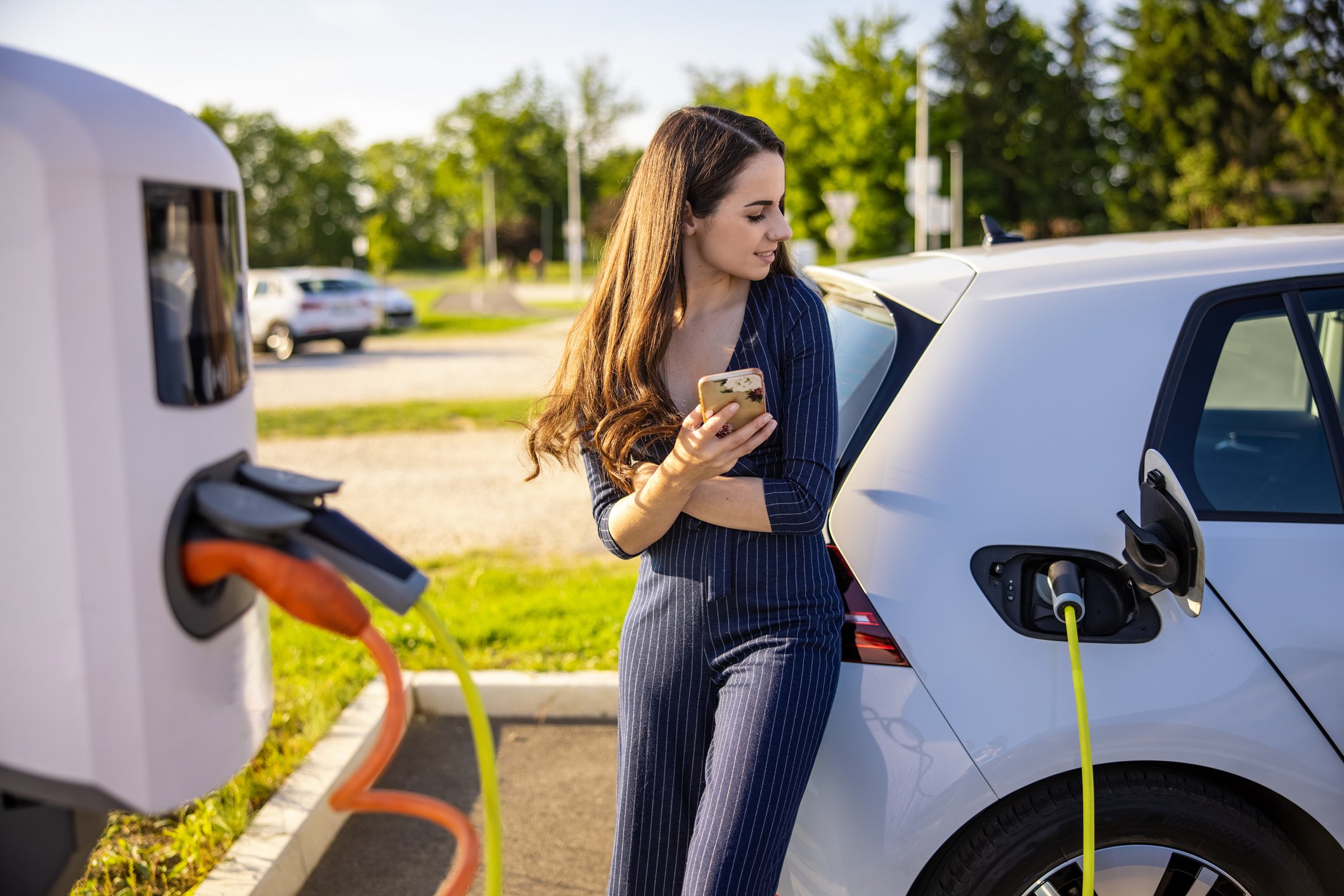 waiting for an electric vehicle to charge