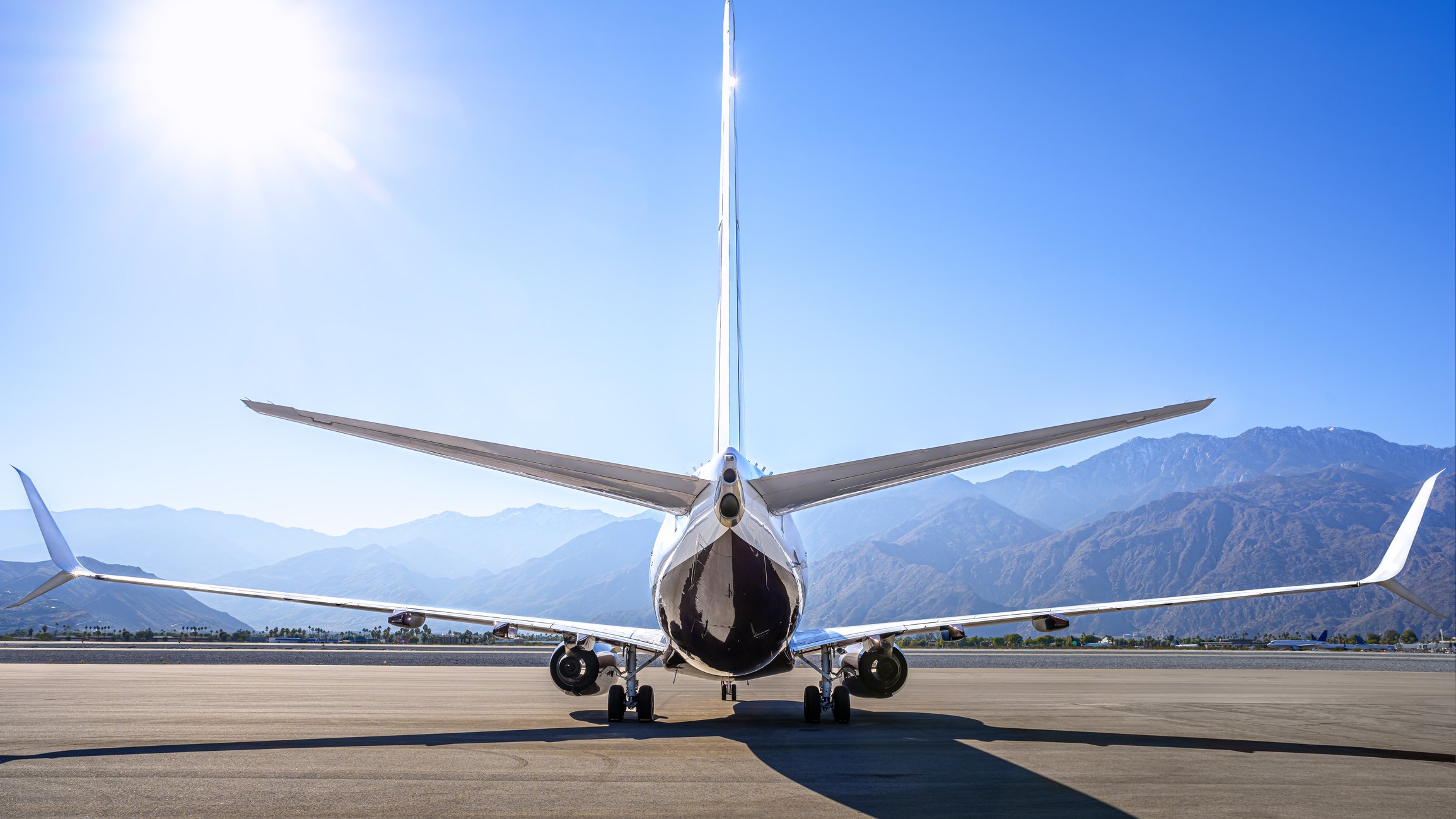 modern jet at an airfiled