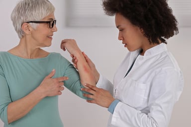 Doctor in consultation with a patient.