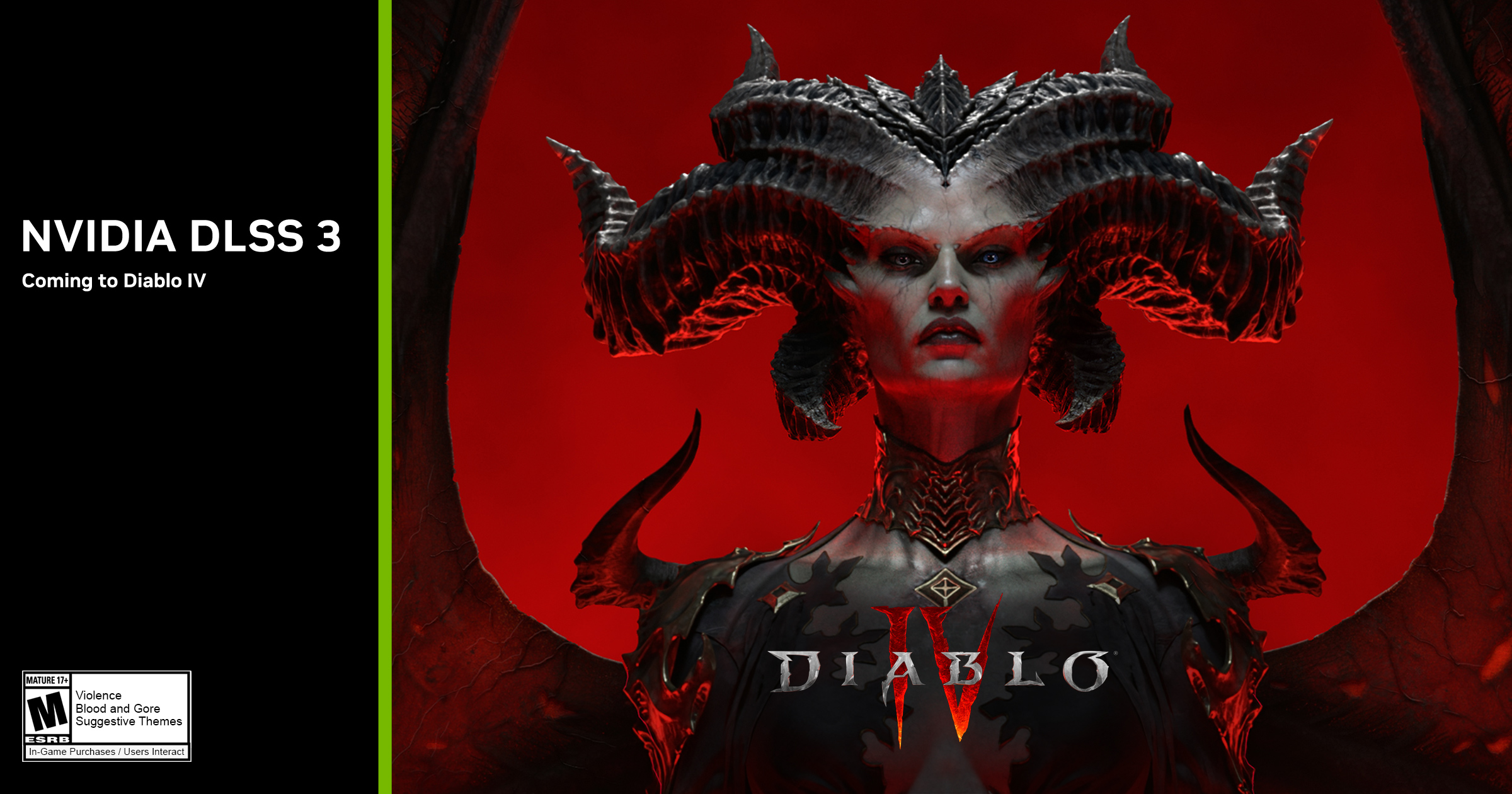 A horned creature against a red background in a screenshot from the upcoming Diablo 4 game.