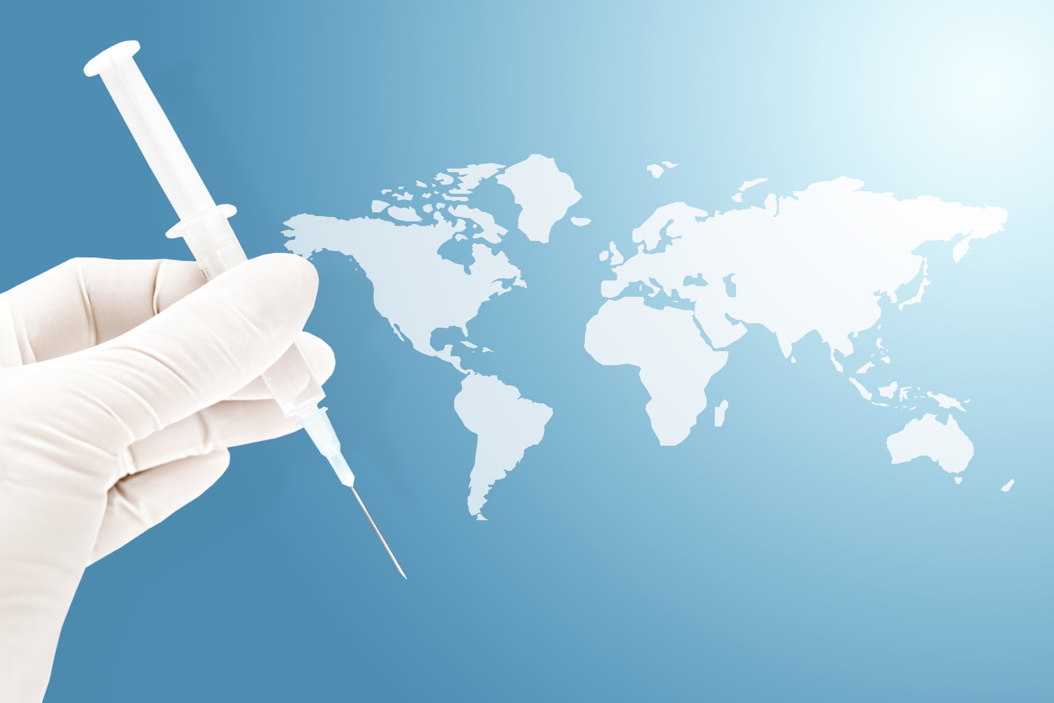 Vaccine with world map