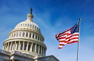 US capitol building government american flag