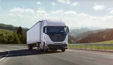 Nikola truck on highway