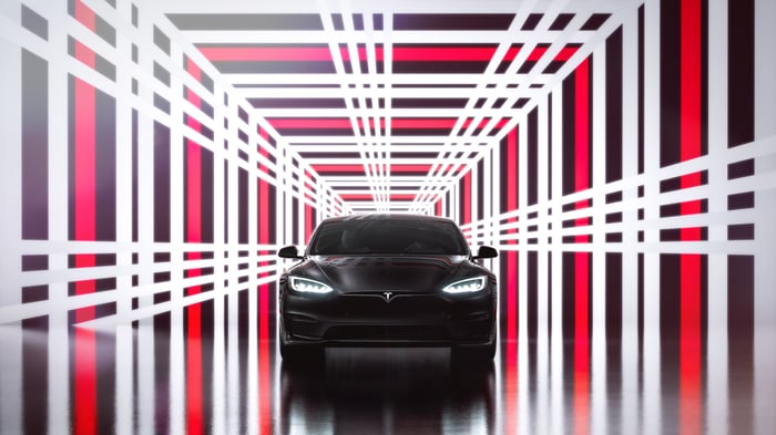A Tesla Model S.
