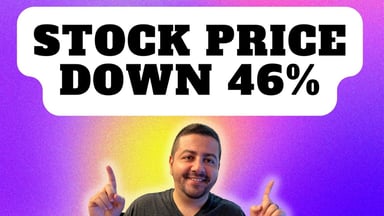 stock price down 46%