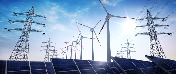 transmission lines along with wind and solar generation.