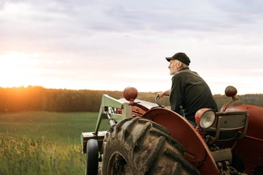 Tractor and farmer