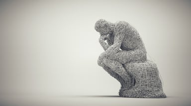 abstract thinking man confused anxious