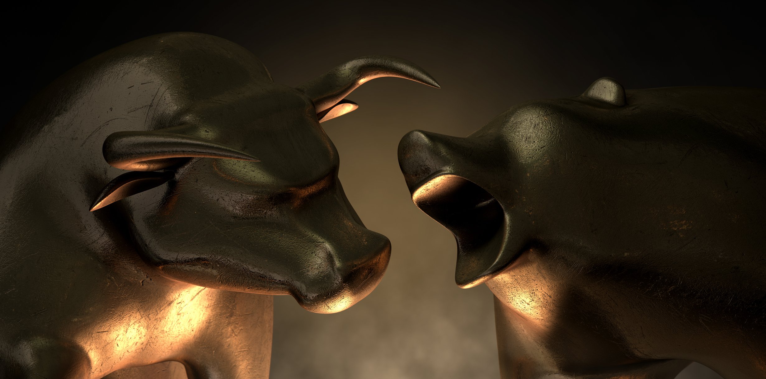 bull bear statues