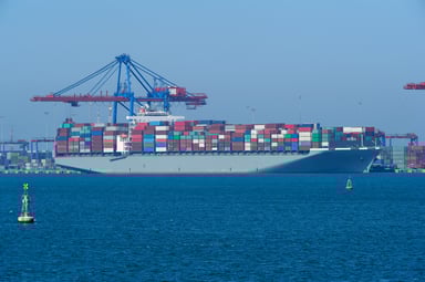 Container ship in Suez Canal
