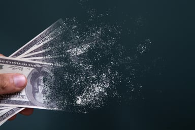 money disappearing negative returns