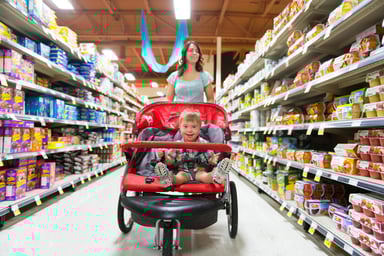 two people in a supermarket