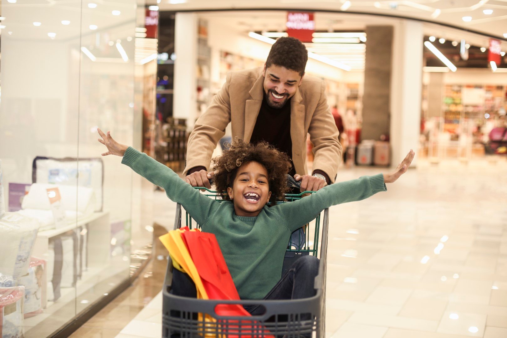happy shopping mall retail joy
