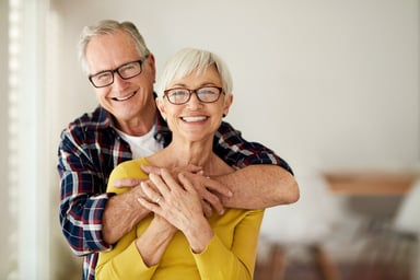 Getty - happy retirees seniors embracing