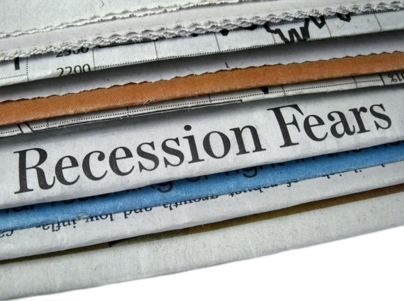 Recession fears on newspaper.