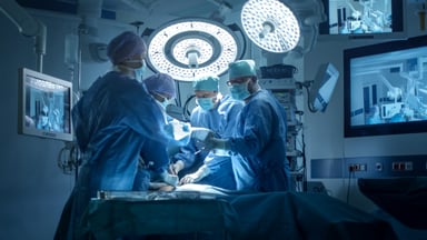 Physicians in a hospital operating room