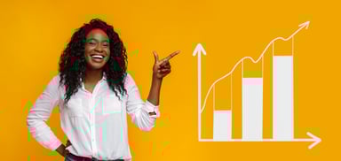 happy investor growth stock chart