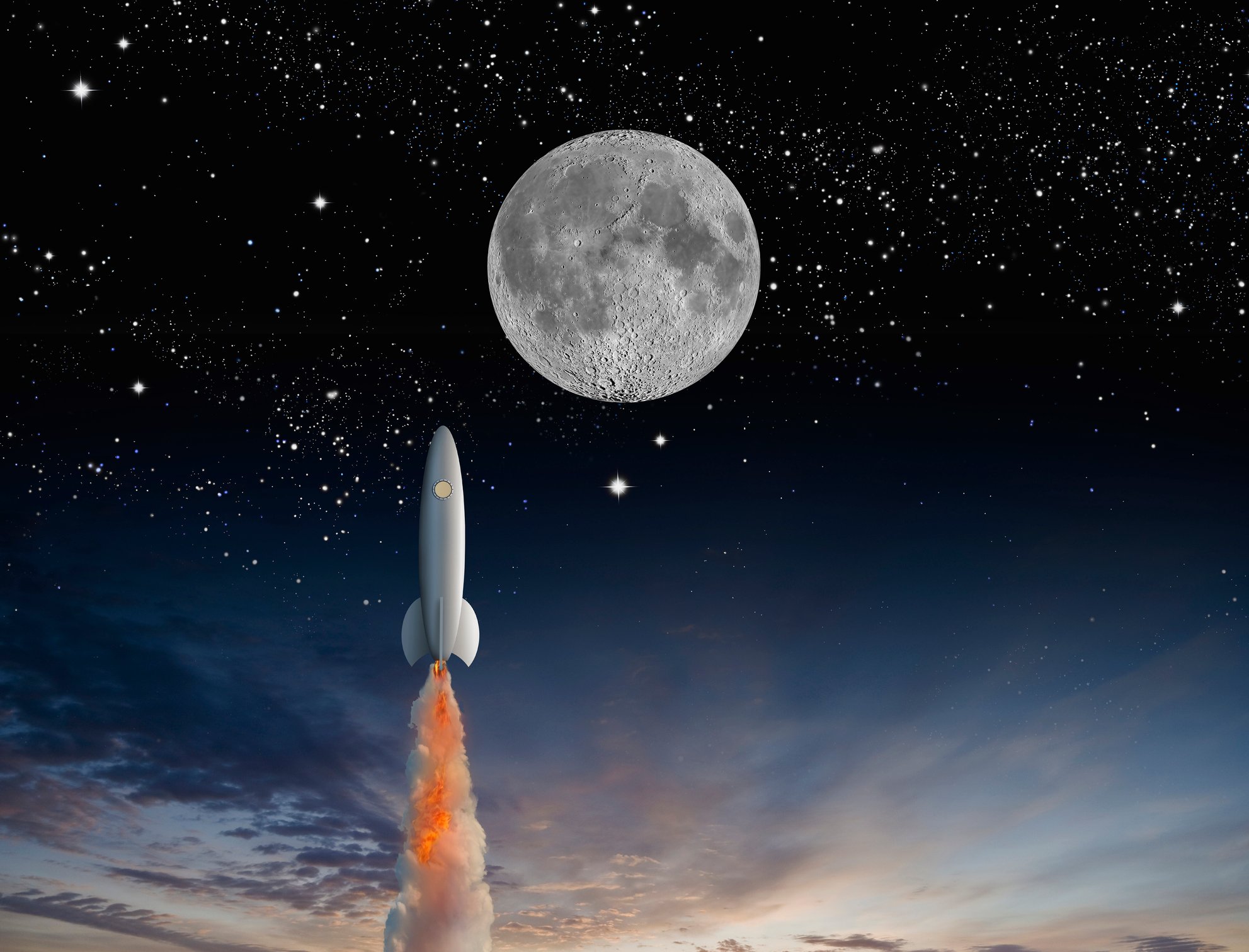 Rocket launching to the moon