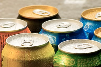 soft drink energy drink cans