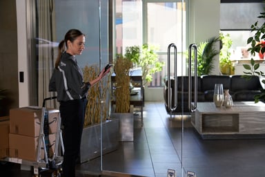 Amazon worker using Amazon Key