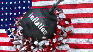 inflation american flag wrecking ball