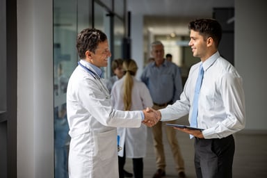 Doctor meeting a salesperson.