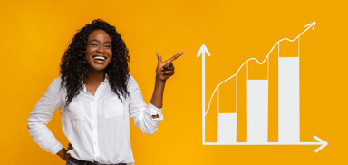 happy investor growth stock chart