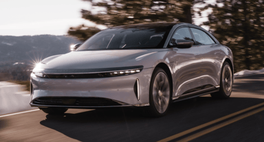 Lucid Air on scenic highway