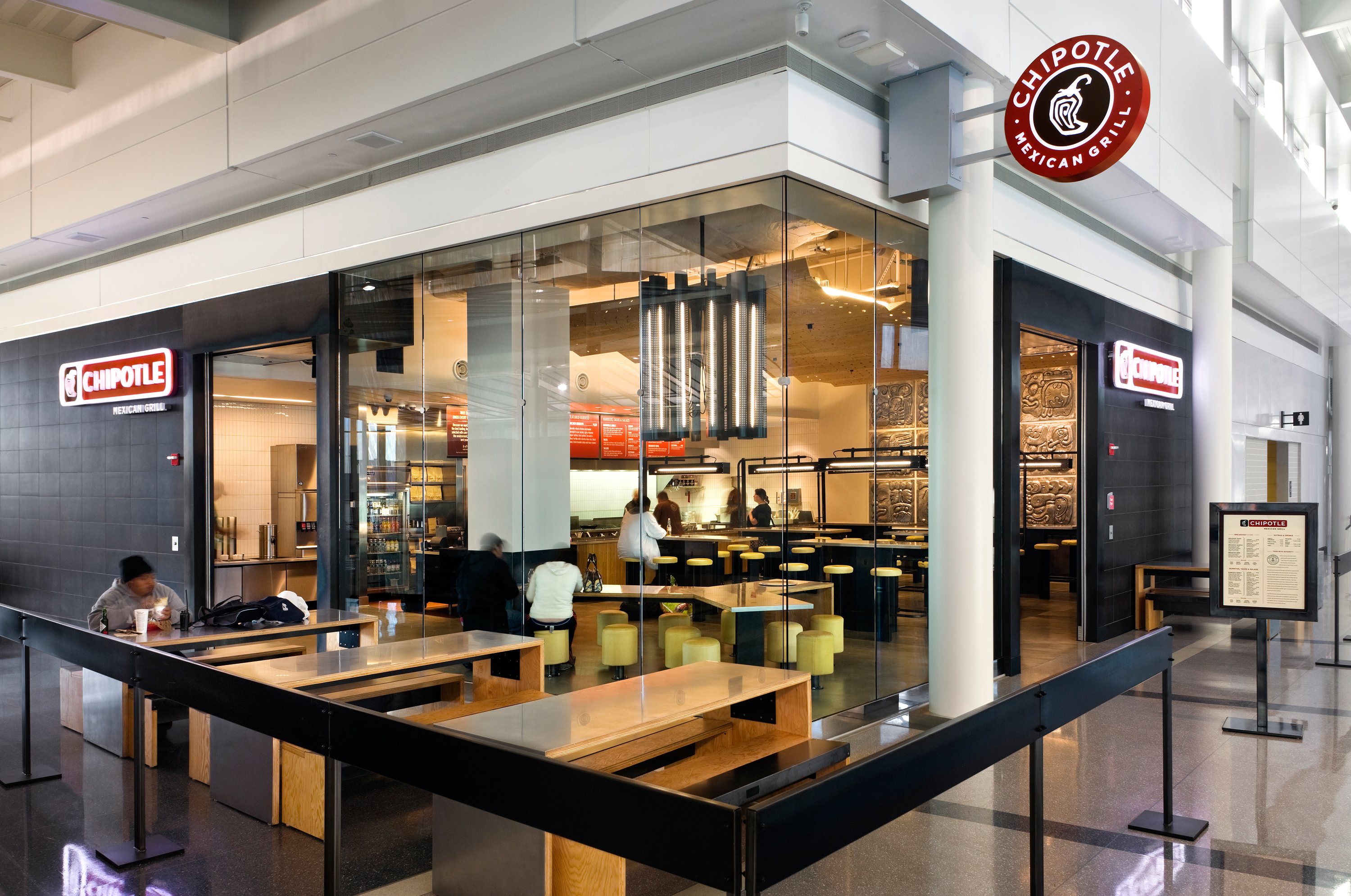 A Chipotle location inside an airport.