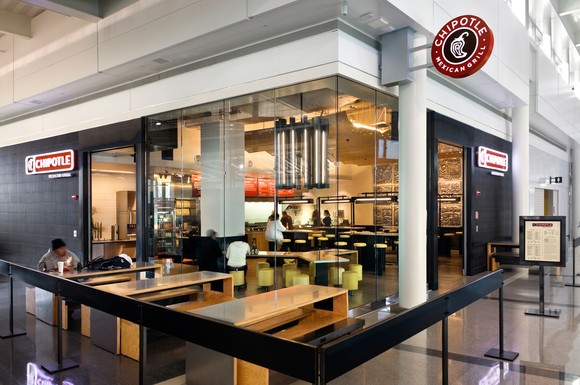 A Chipotle location inside an airport.