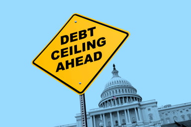 Debt Ceiling road sign -- GettyImages-1490206039
