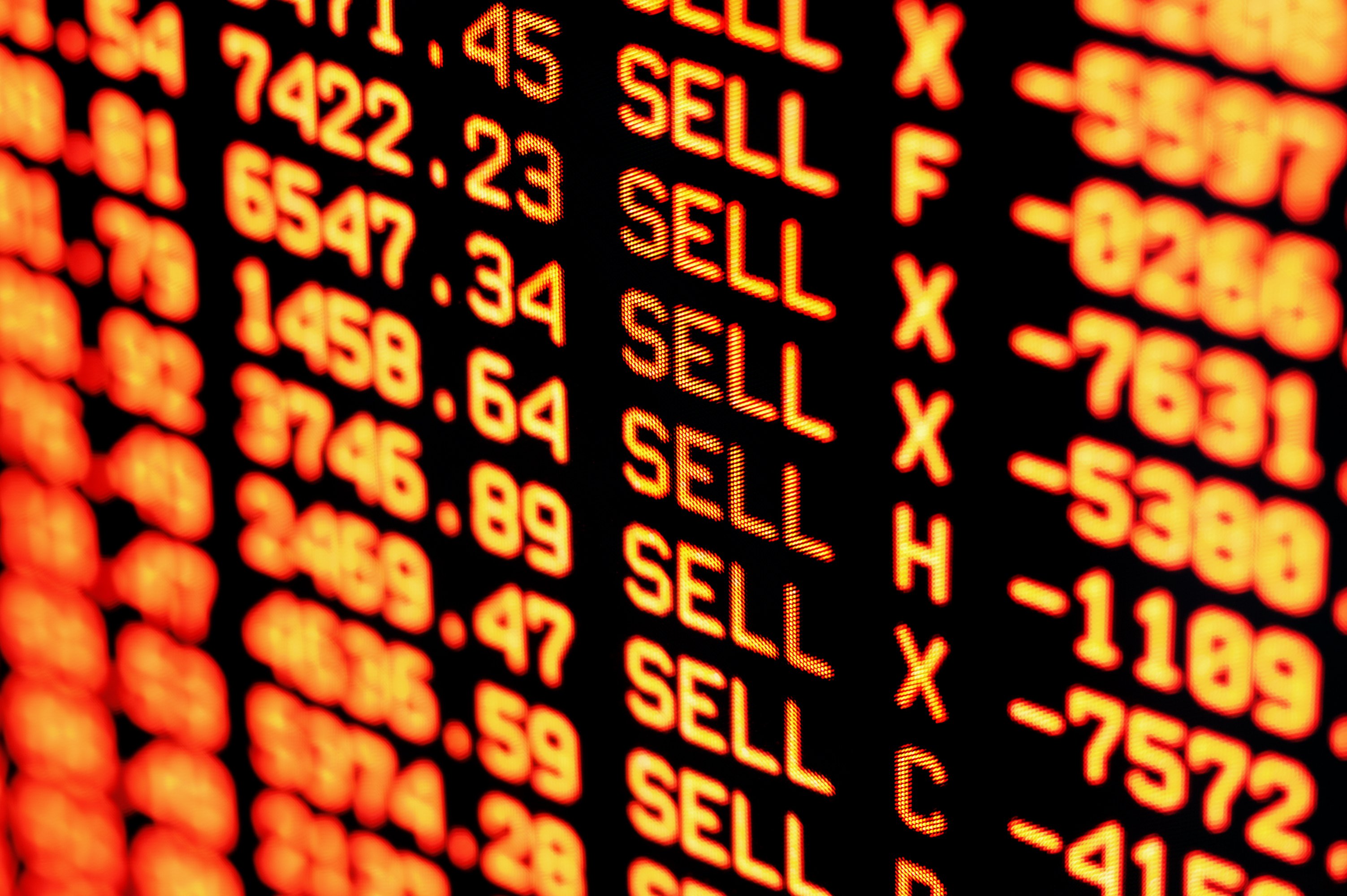Stock market crash sell-off red finance numbers