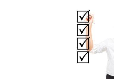 Check boxes four woman's hand